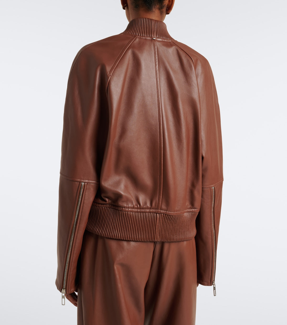 Sportmax - Leather bomber jacket