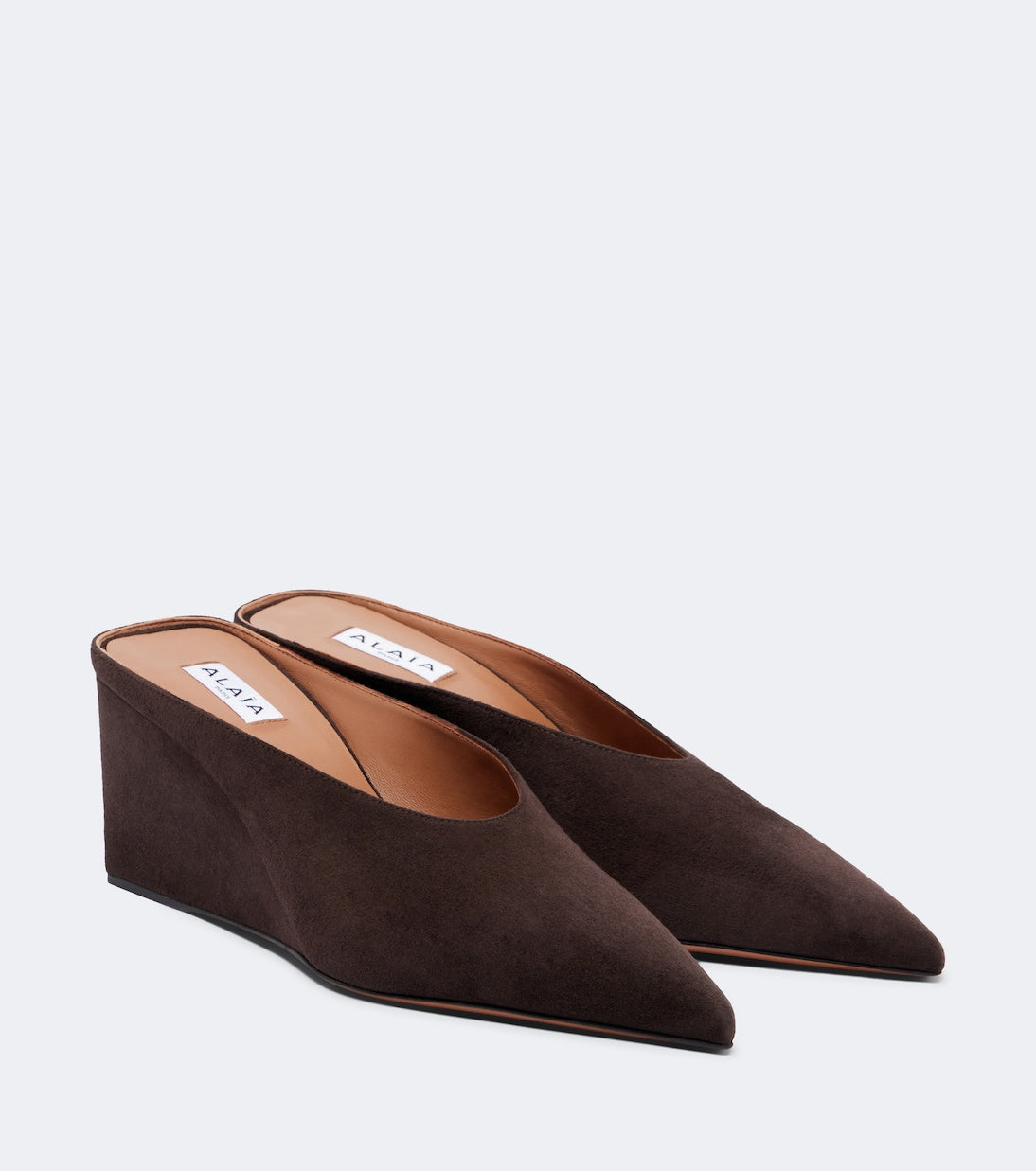 Alaïa - Cube suede wedge mules