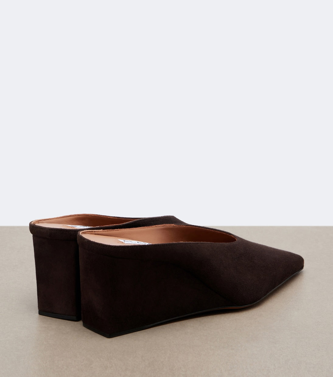 Alaïa - Cube suede wedge mules