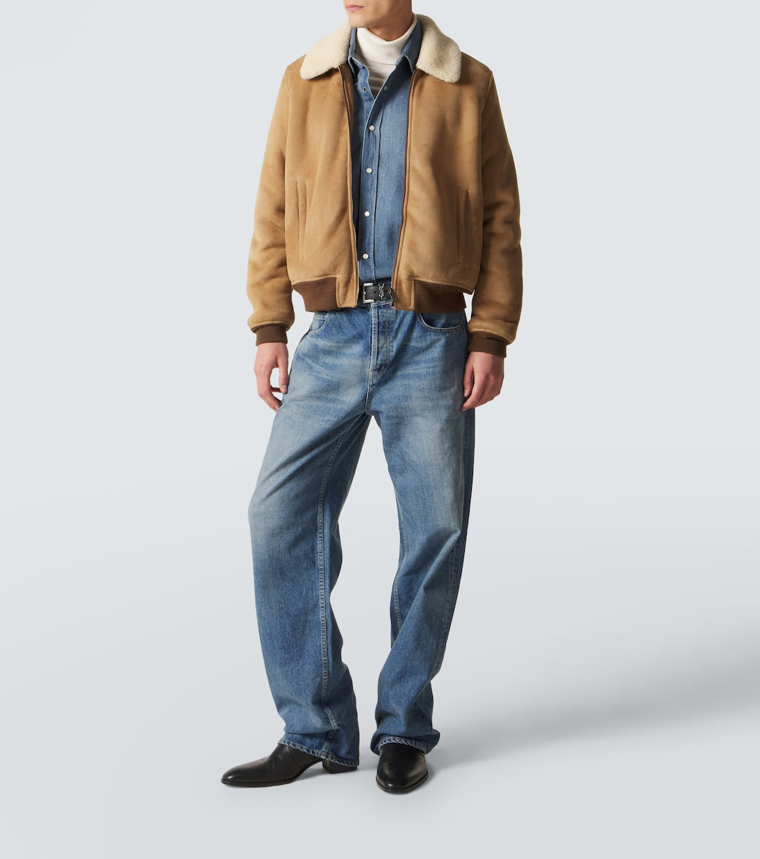 Saint Laurent - Shearling-lined suede jacket