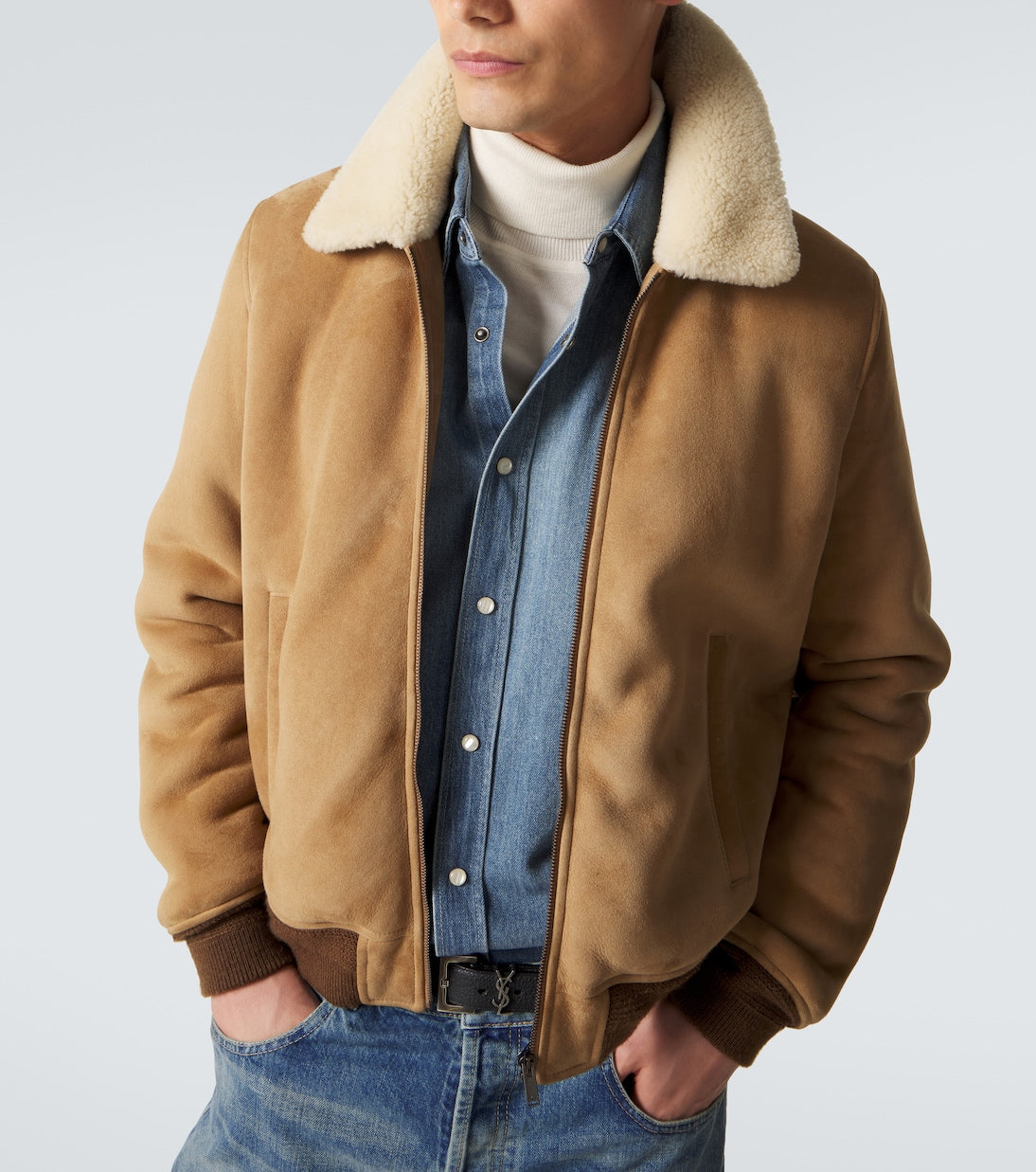 Saint Laurent - Shearling-lined suede jacket