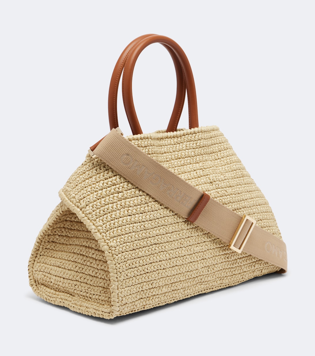 Ferragamo - Hug Medium raffia shoulder bag