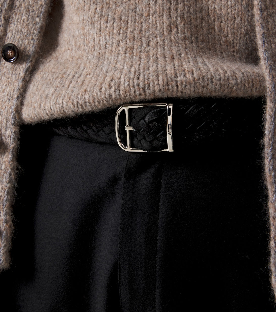 Brioni - Braided suede belt