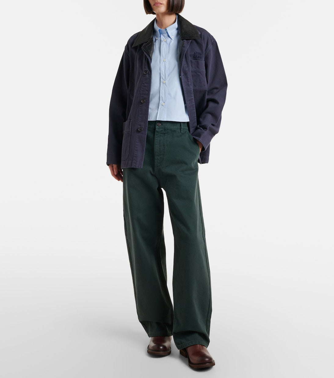Miu Miu - Foule leather clogs