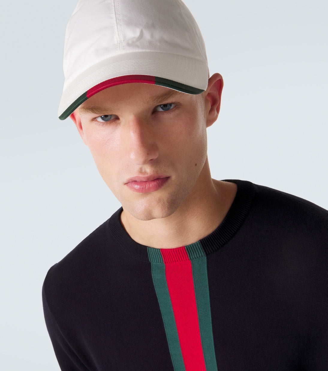 Gucci - Web Stripe cotton-blend baseball cap