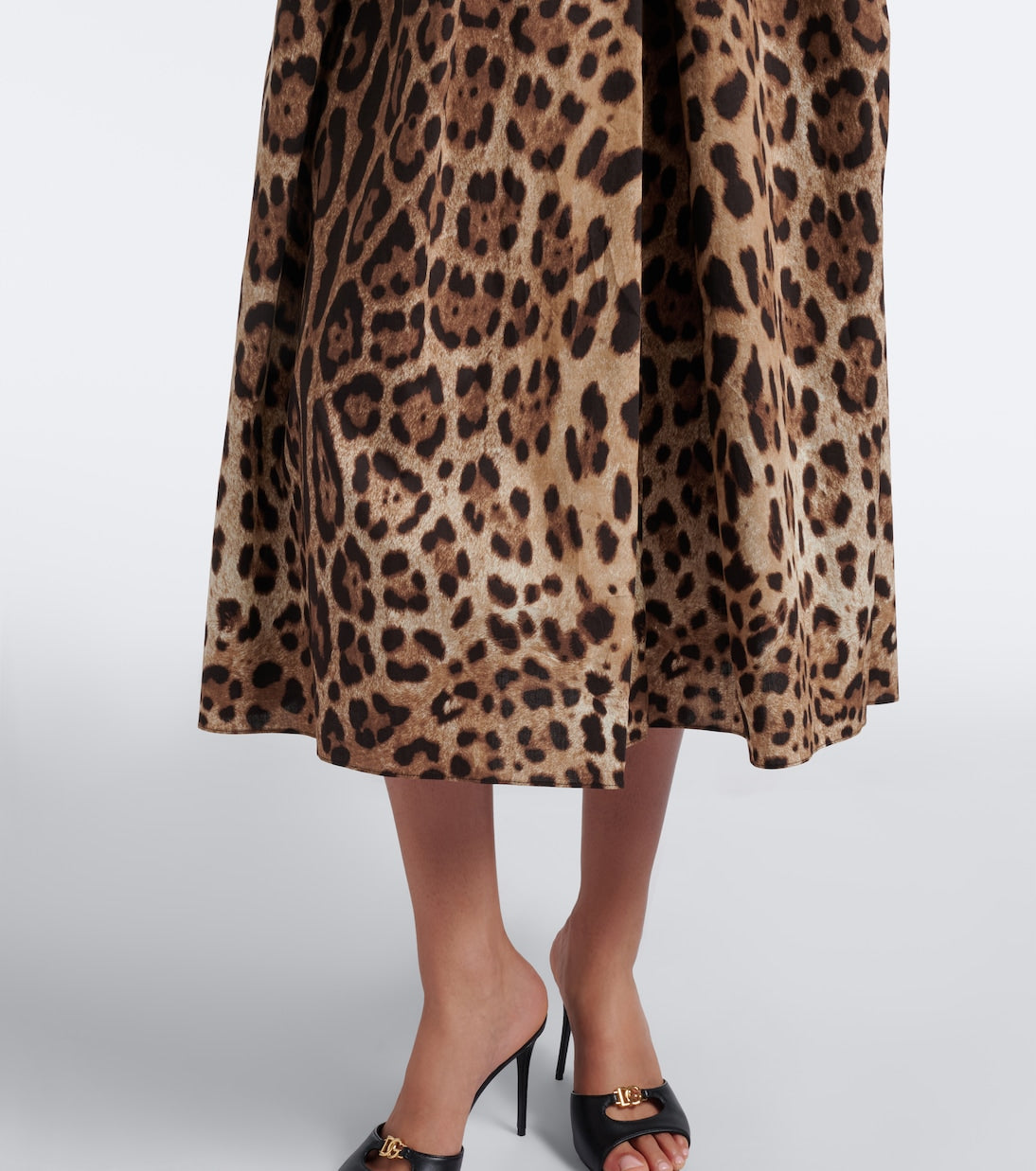 Dolce&Gabbana - Leopard-print cotton midi skirt