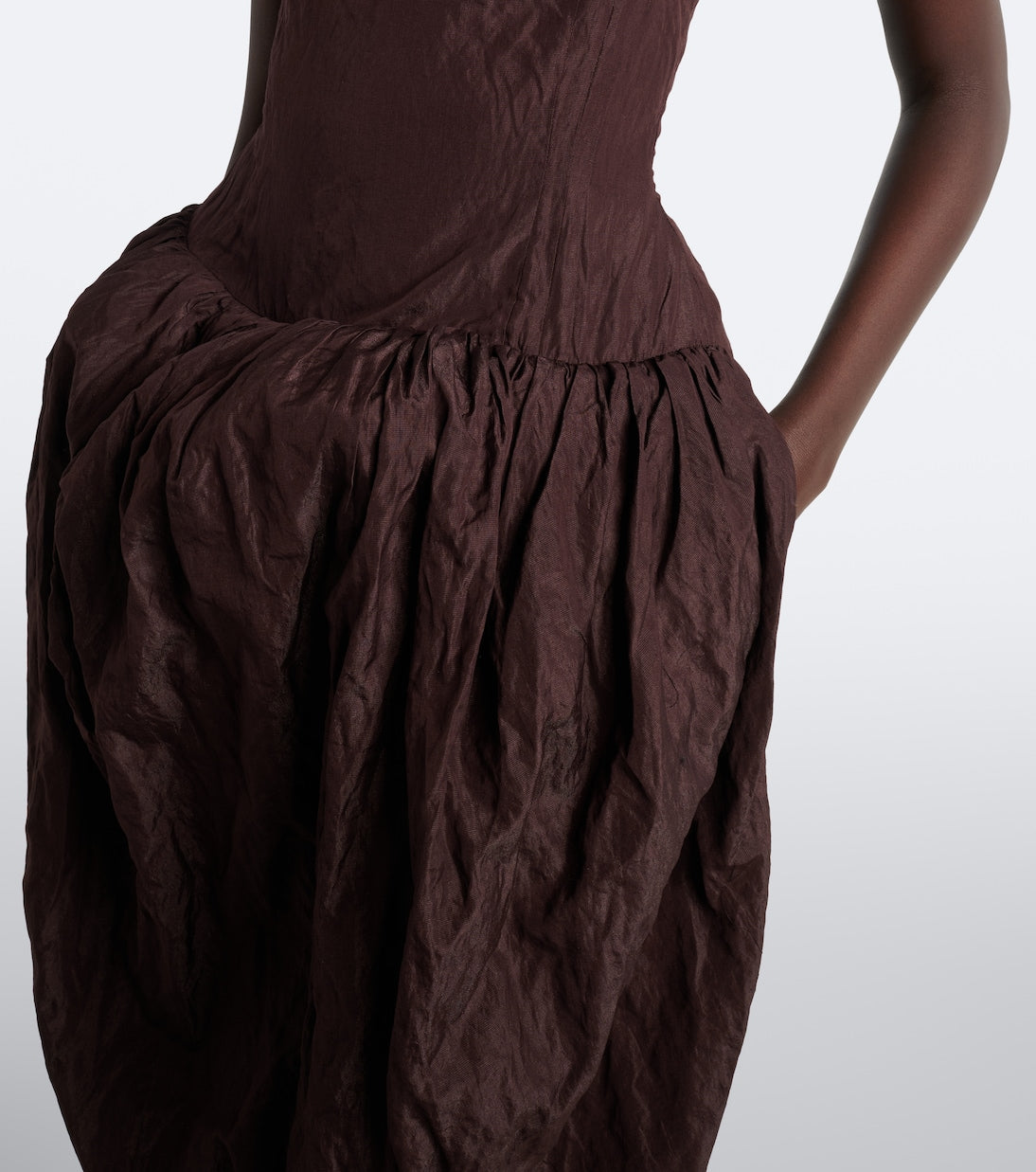 Magda Butrym - Gathered cotton-blend bustier dress