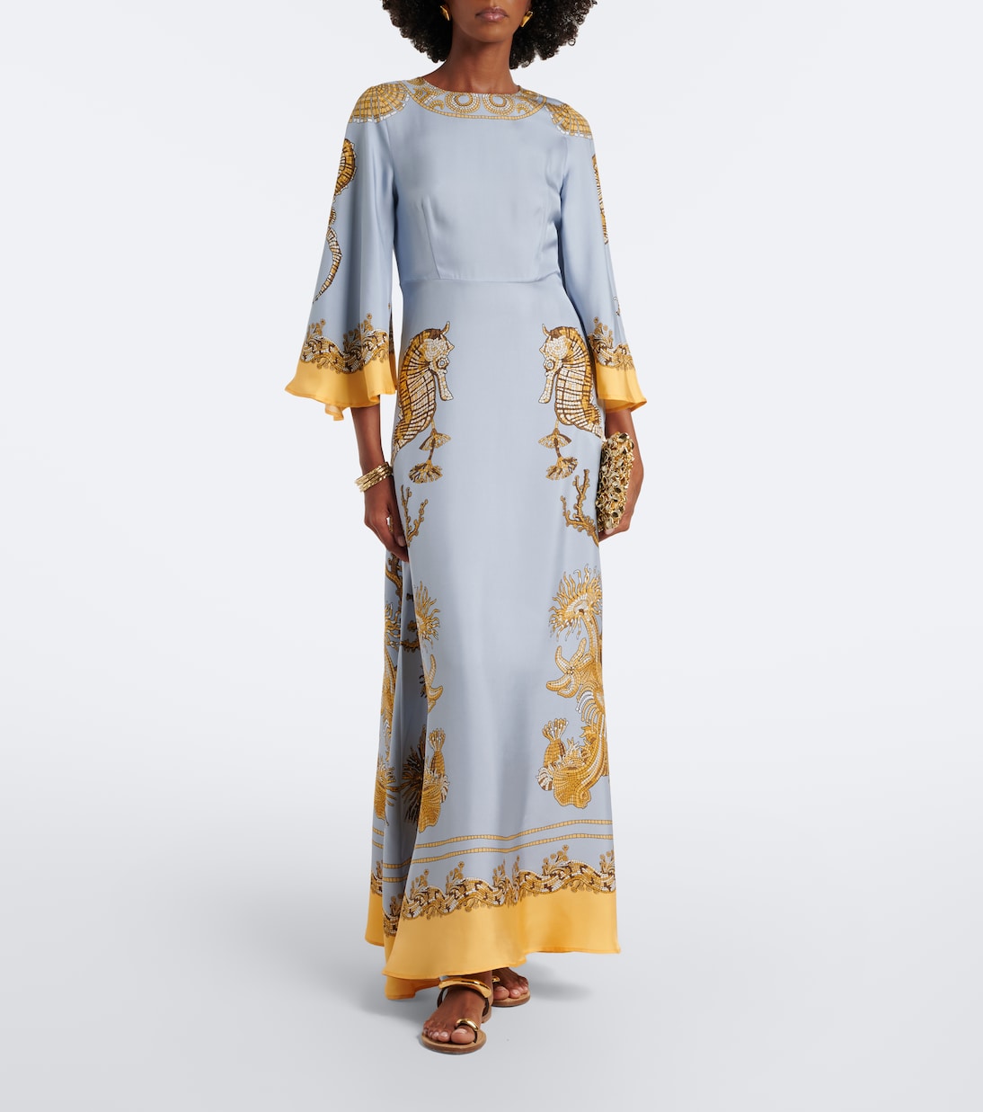 La DoubleJ - Sorella printed silk twill maxi dress