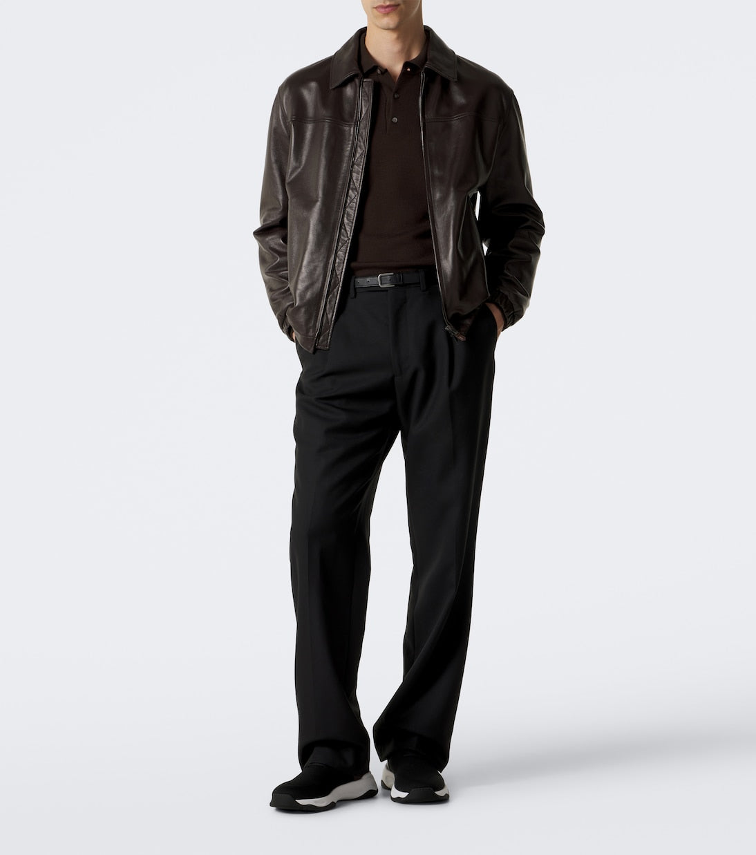 Berluti - Shadow leather-trimmed sneakers