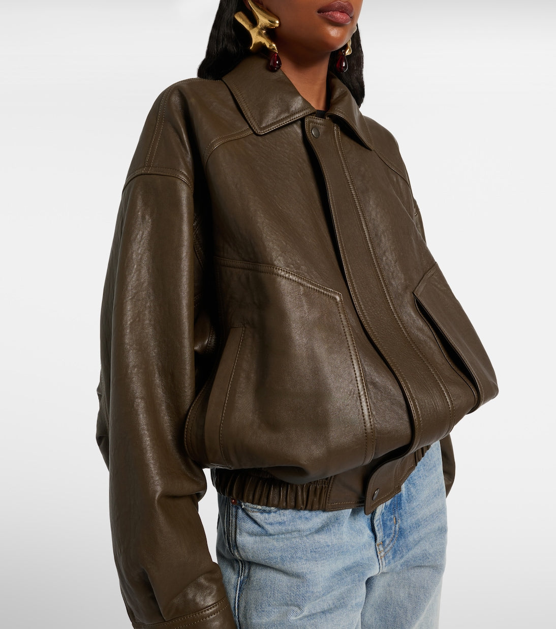 Saint Laurent - Leather bomber jacket