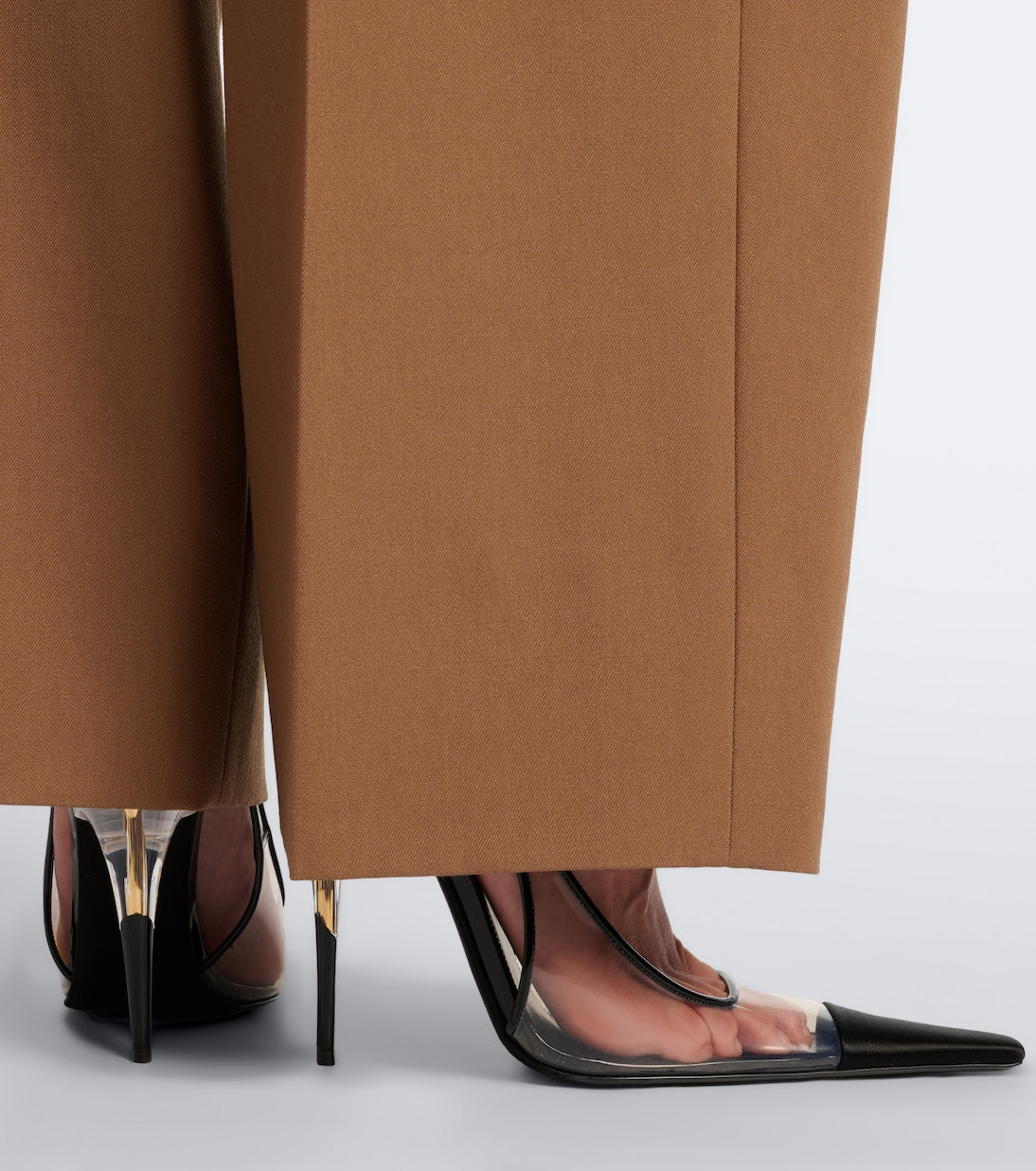 Saint Laurent - Romy TPU and satin slingback pumps