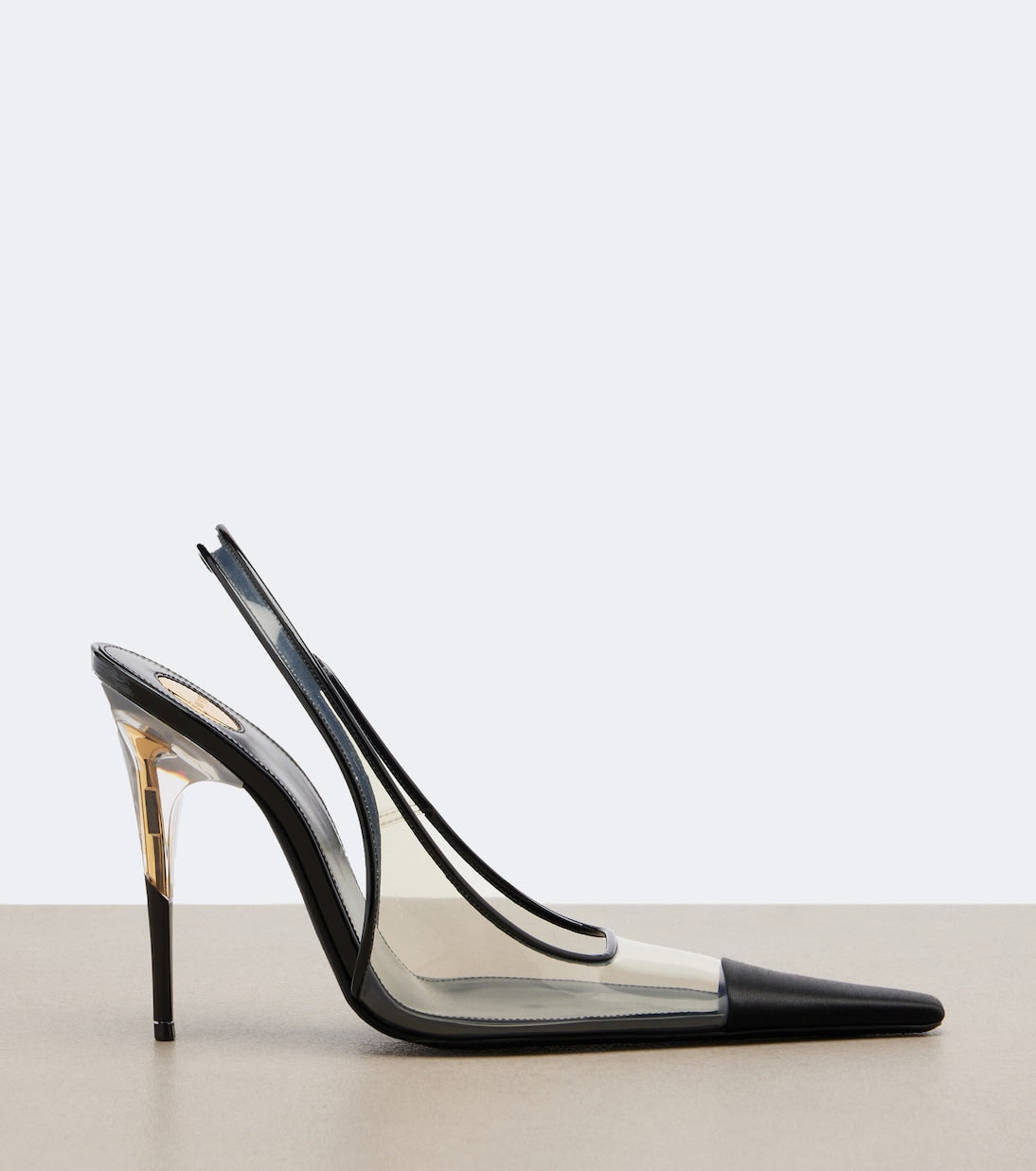 Saint Laurent - Romy TPU and satin slingback pumps