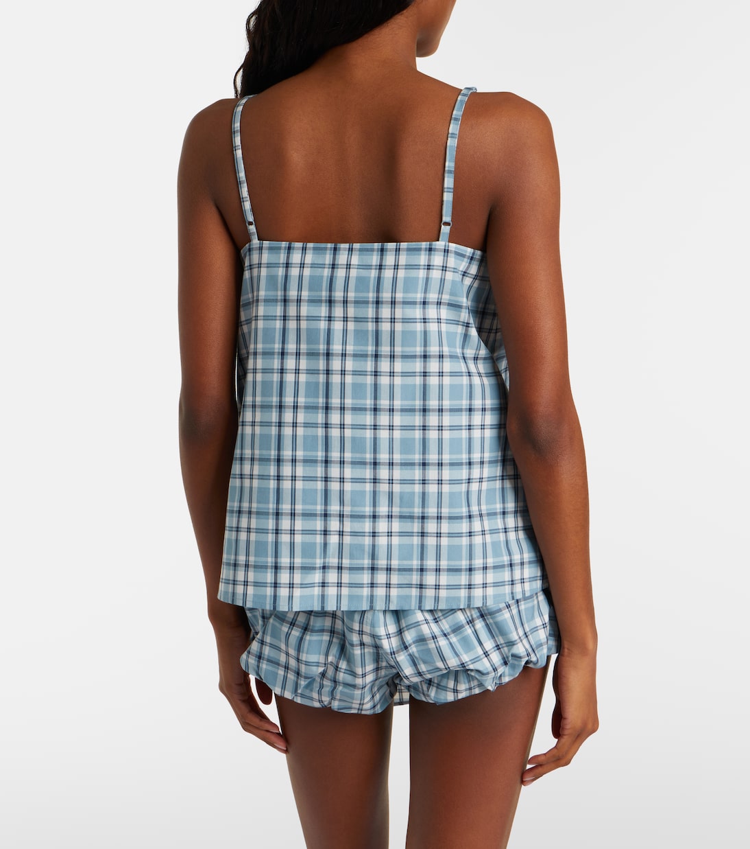 Acne Studios - Bow-detail checked cotton top