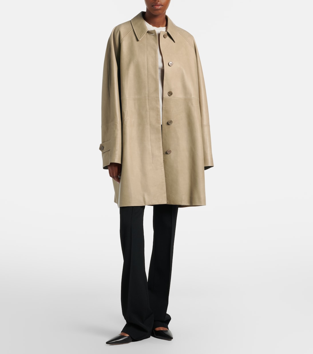 The Row - Amaya belted leather car coat