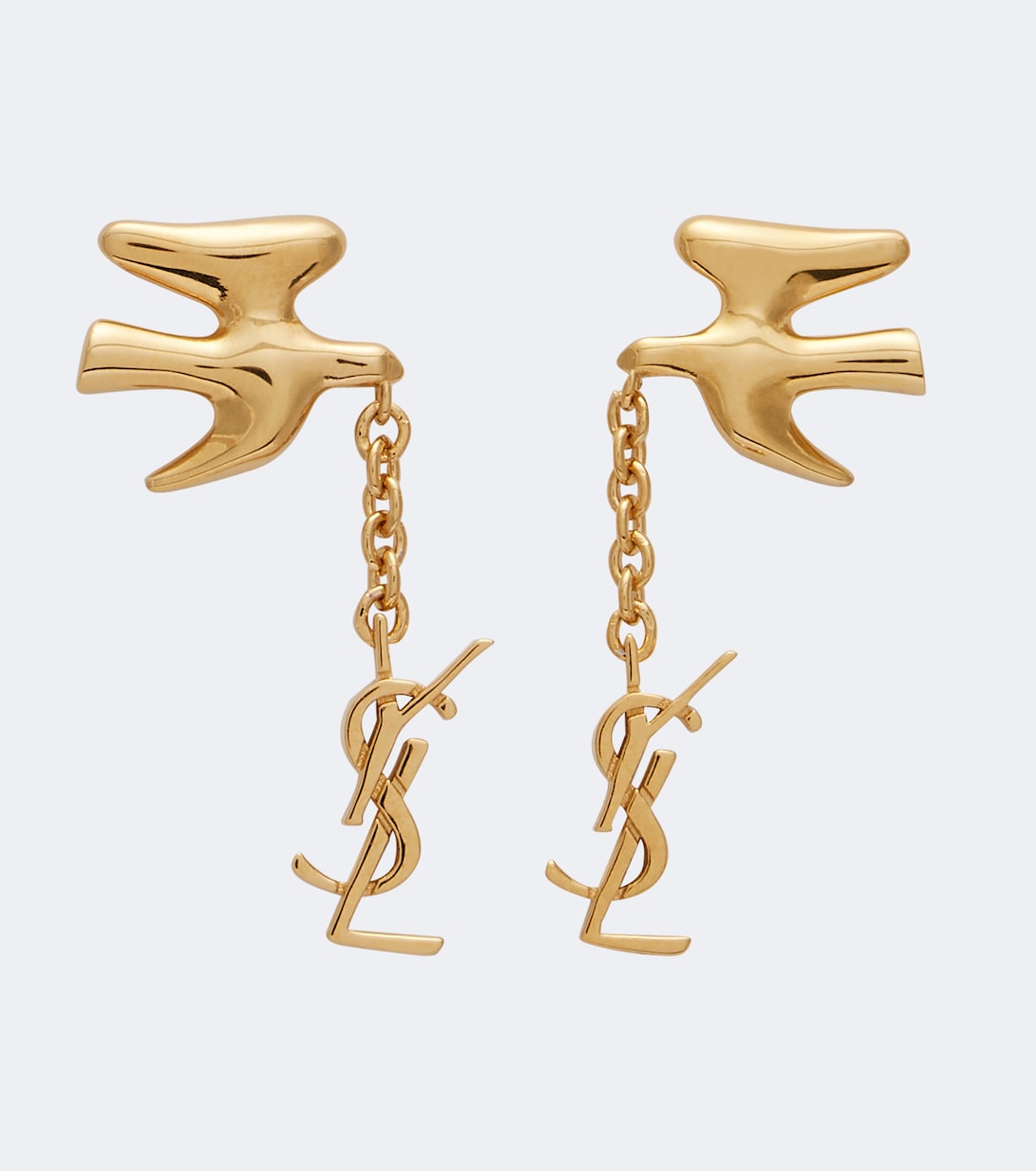 Saint Laurent - Cassandre brass earrings