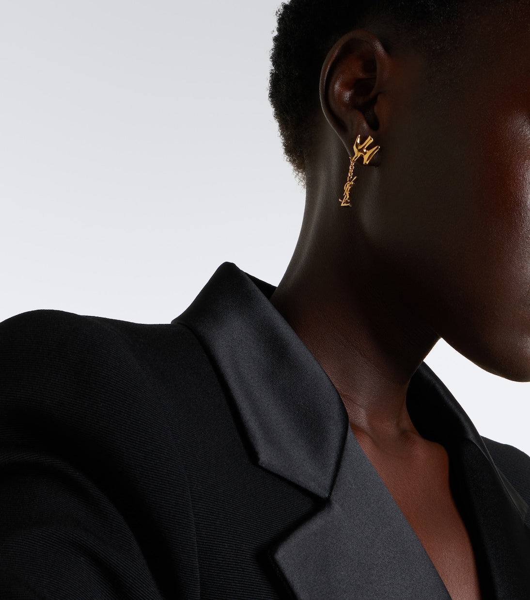Saint Laurent - Cassandre brass earrings