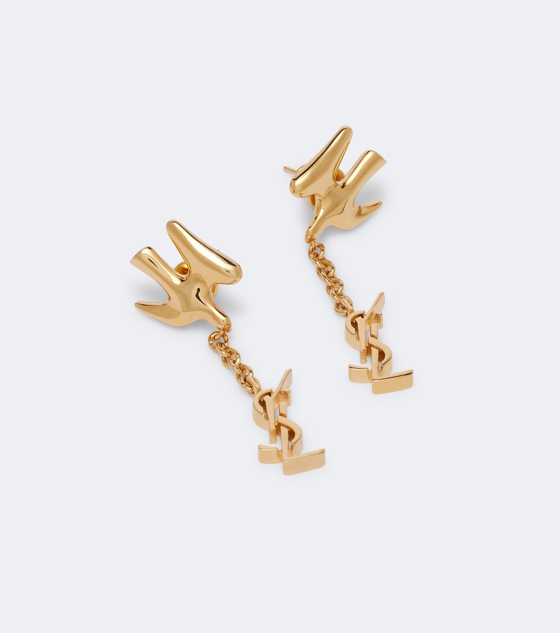 Saint Laurent - Cassandre brass earrings
