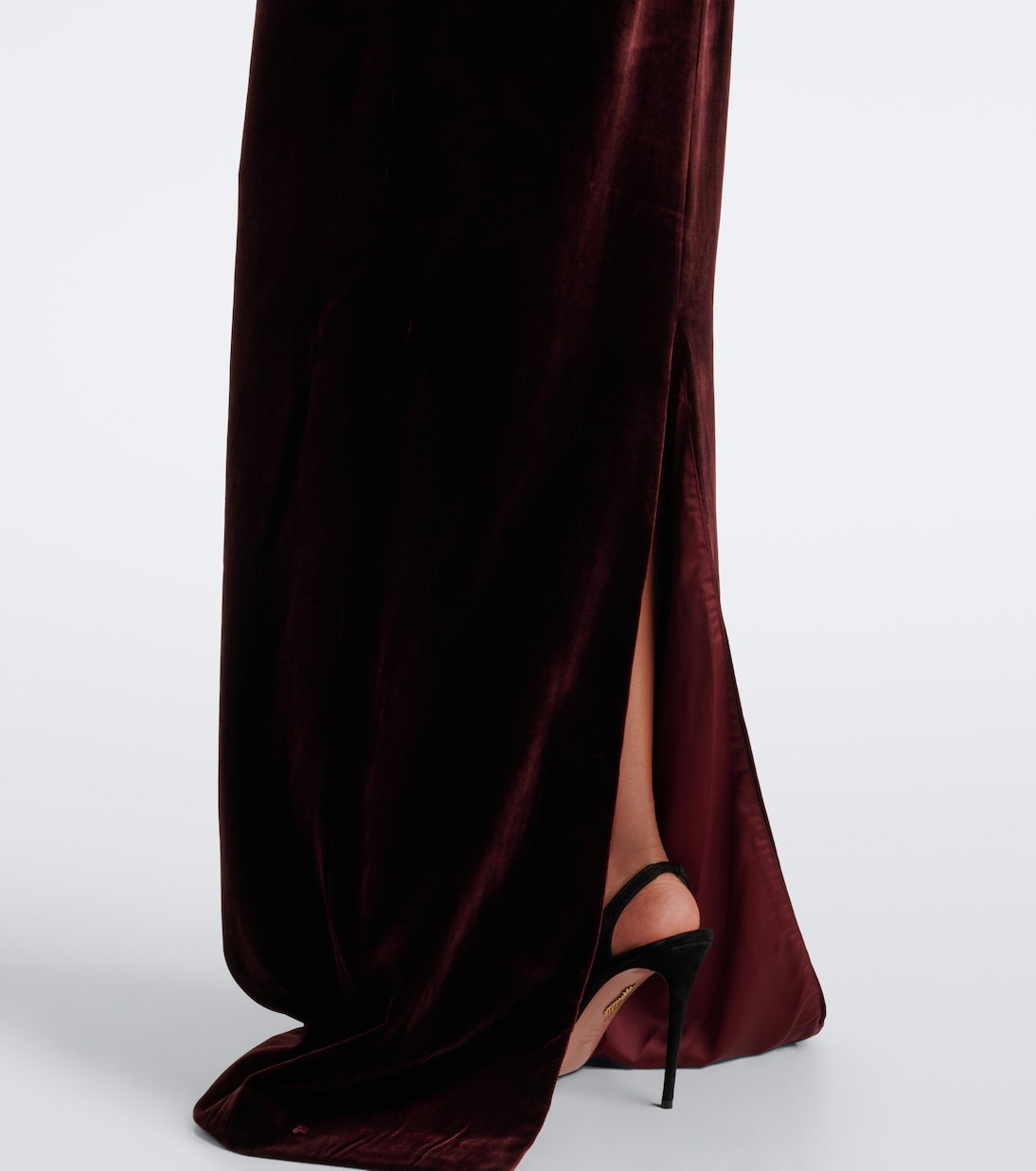 The New Arrivals Ilkyaz Ozel - Feather-trimmed velvet bustier gown