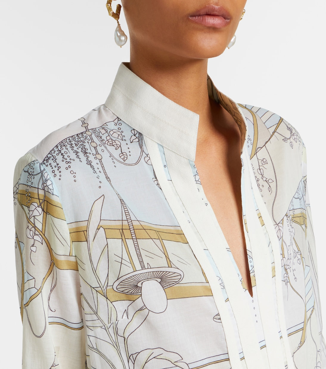 Tory Burch - Printed cotton voile tunic