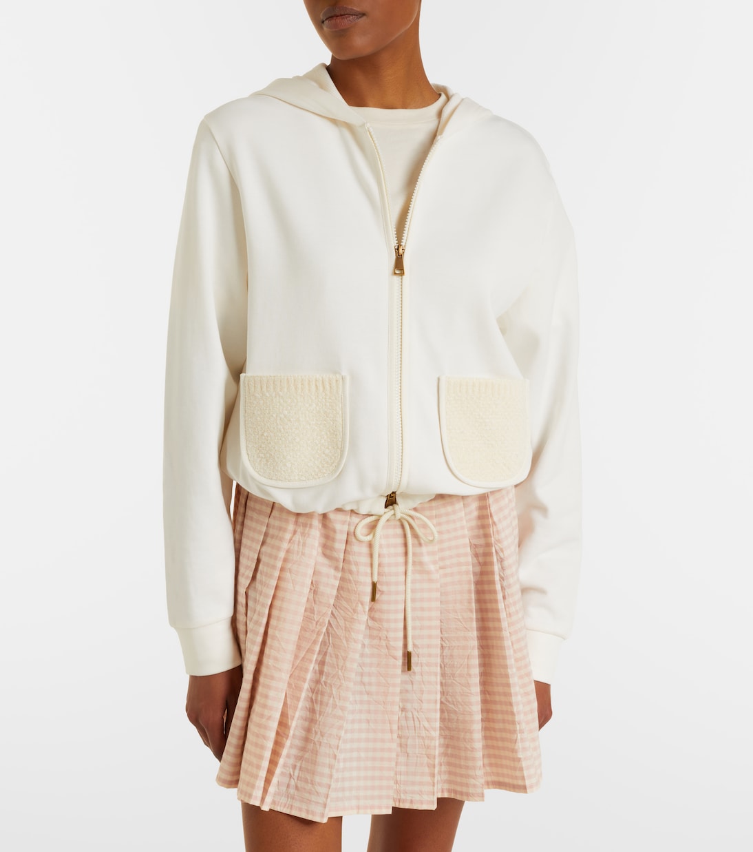 Moncler - Cotton-blend zip-up hoodie