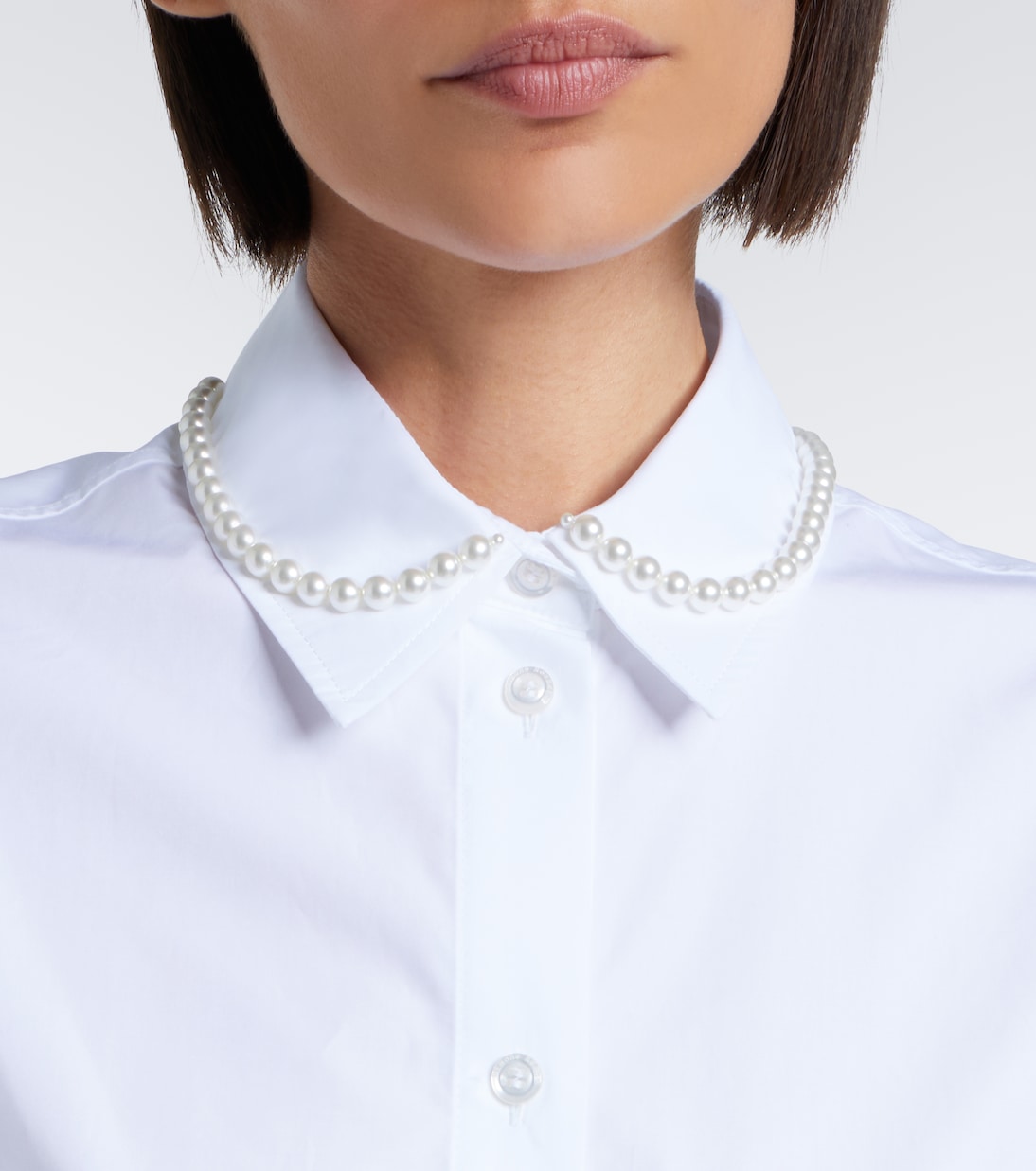 Simone Rocha - Embellished scalloped cotton shirt