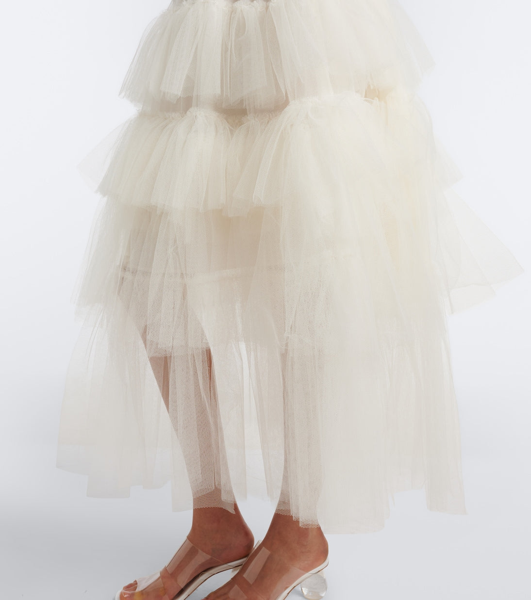 Simone Rocha - Ruffled tulle midi skirt