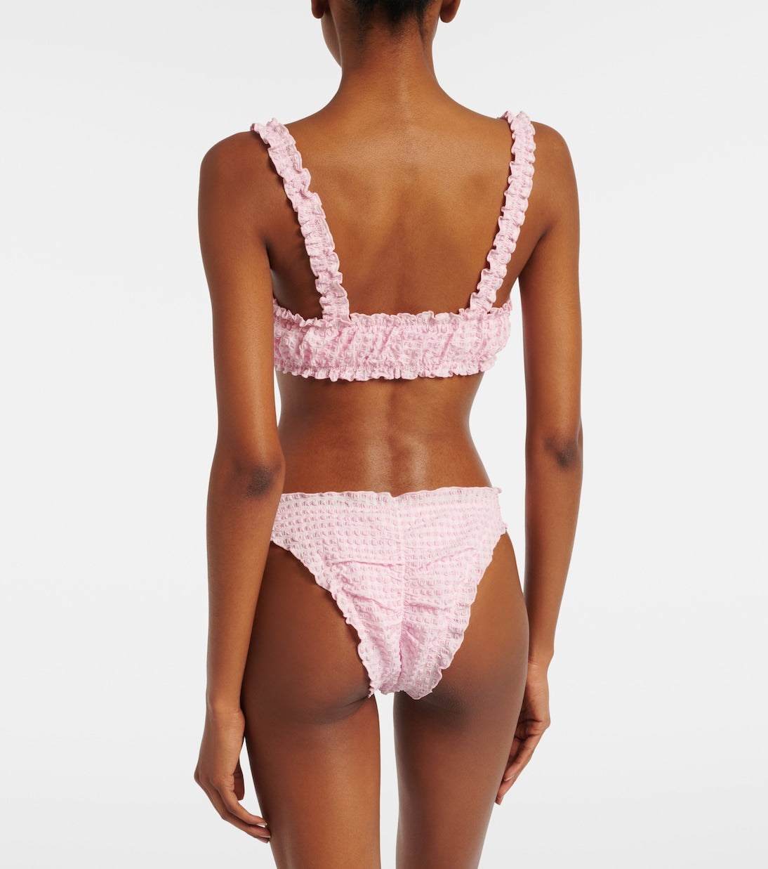 Simkhai - Ruffled checked bikini top