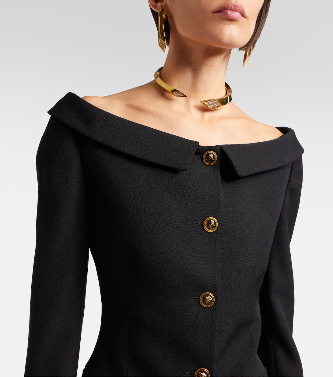 Versace - Virgin wool grain de poudre jacket
