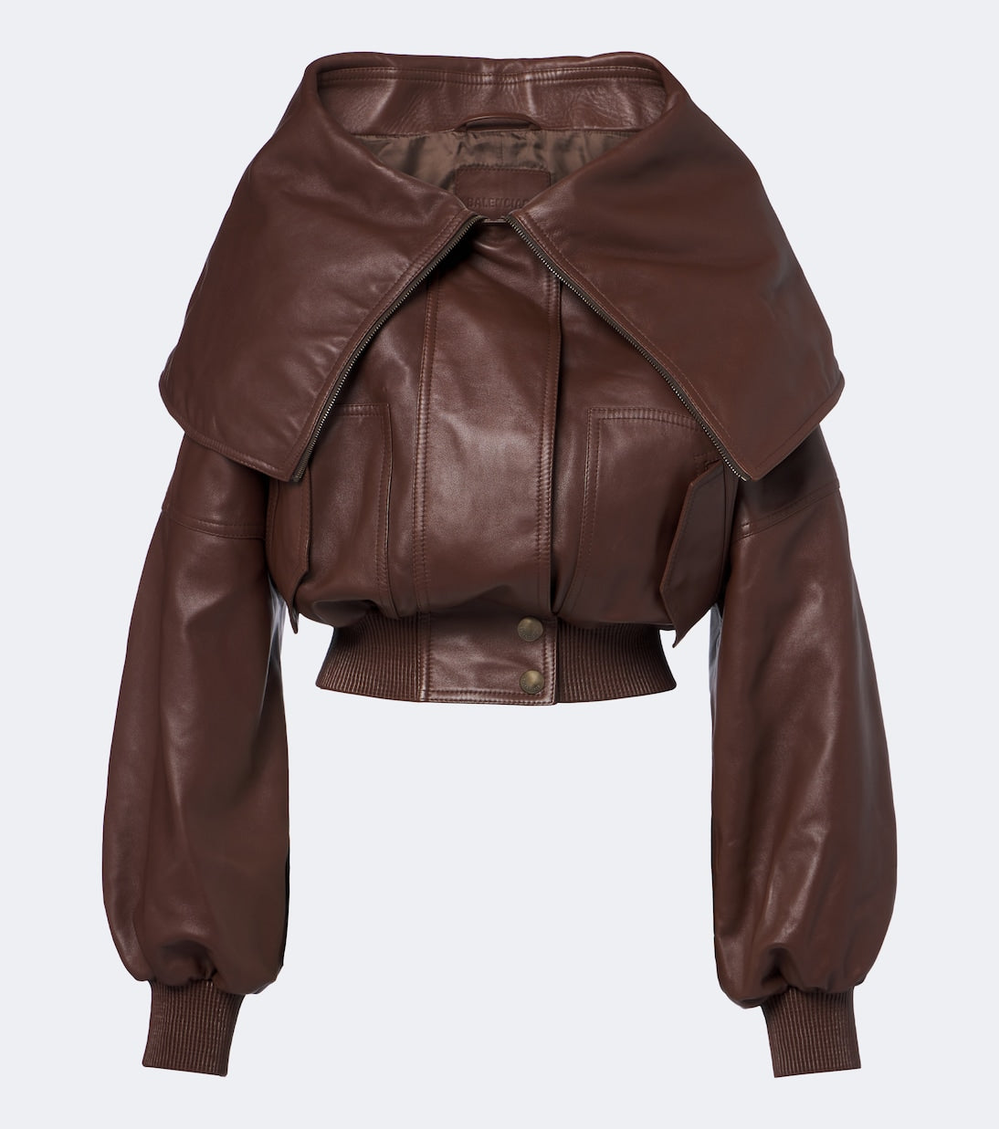Balenciaga - Cropped leather blouson jacket