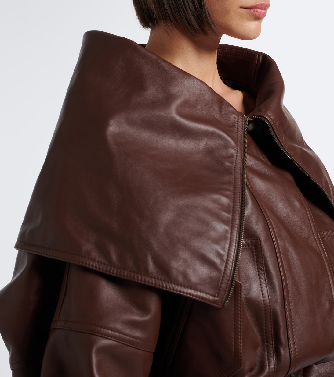 Balenciaga - Cropped leather blouson jacket