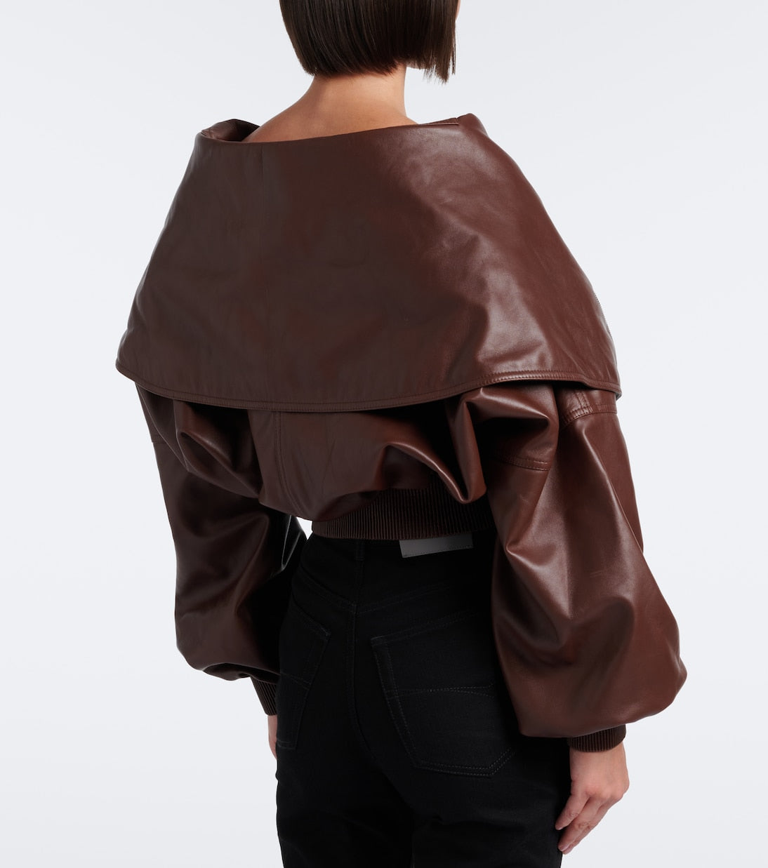 Balenciaga - Cropped leather blouson jacket