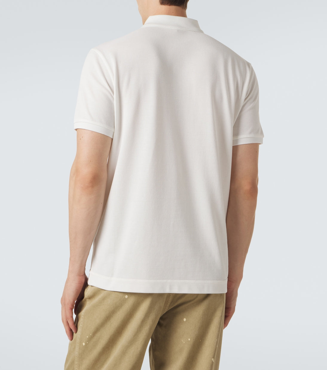 Moncler - Leather-trimmed cotton piqué polo shirt