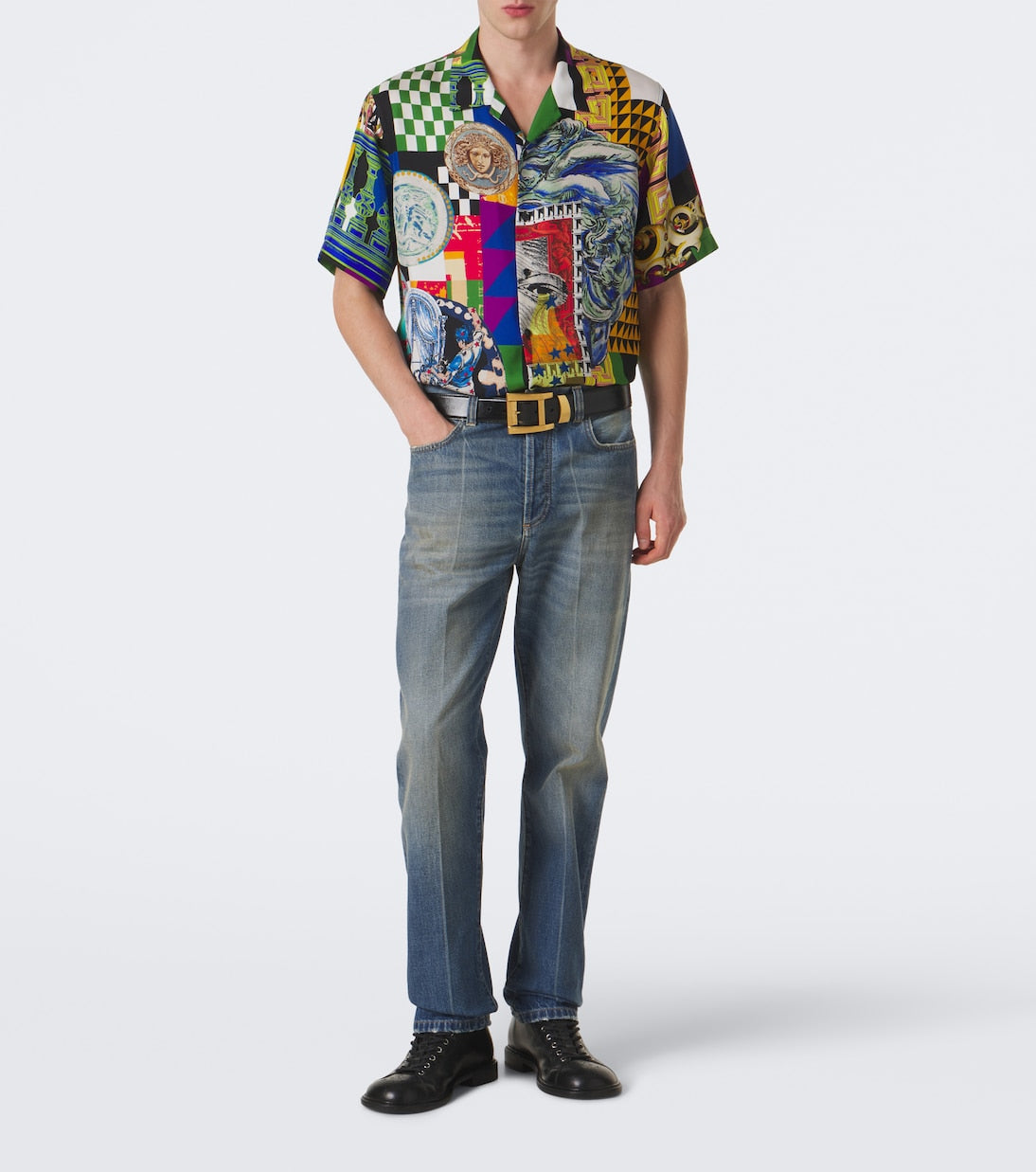 Versace - Medusa silk twill bowling shirt