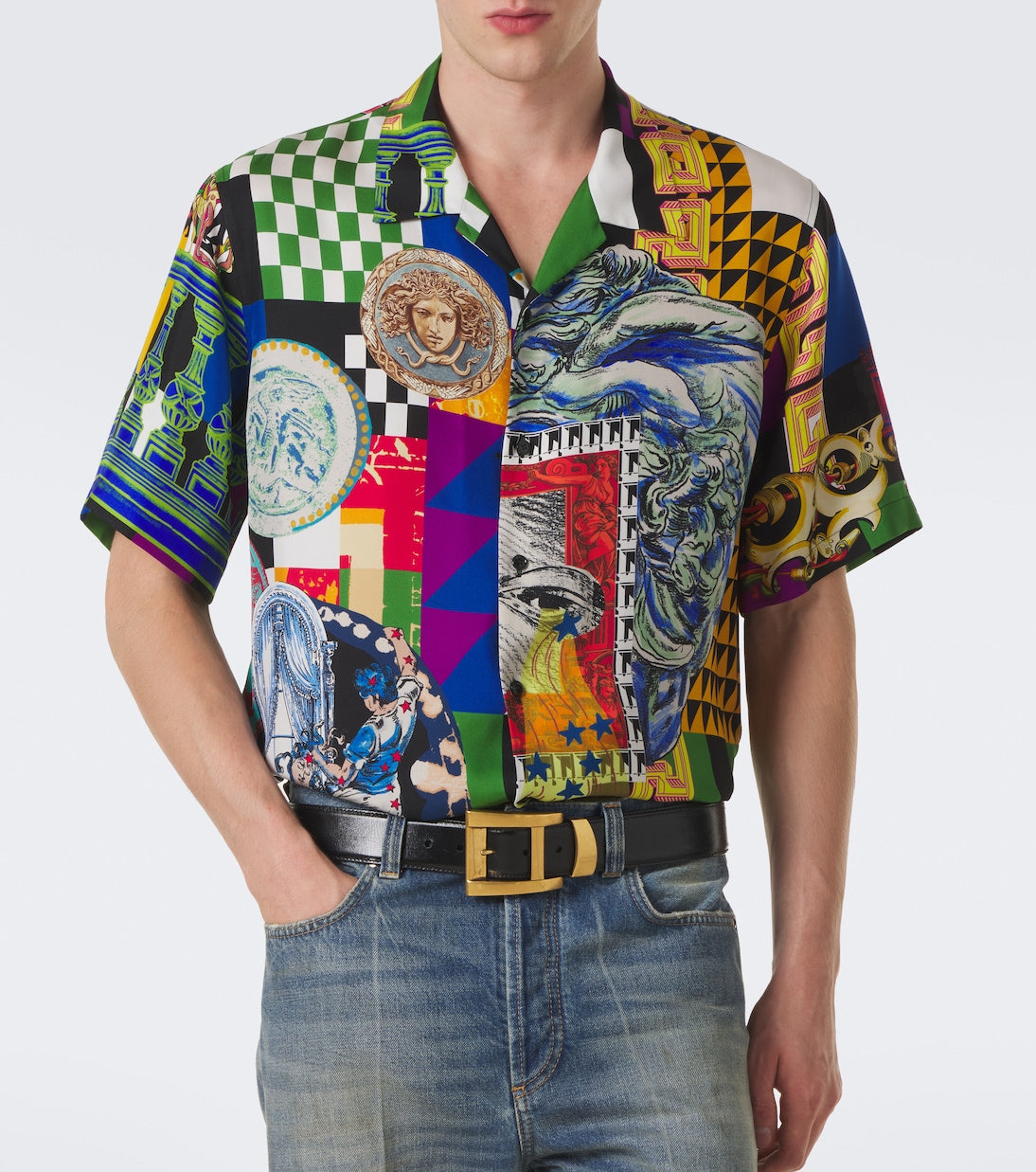 Versace - Medusa silk twill bowling shirt