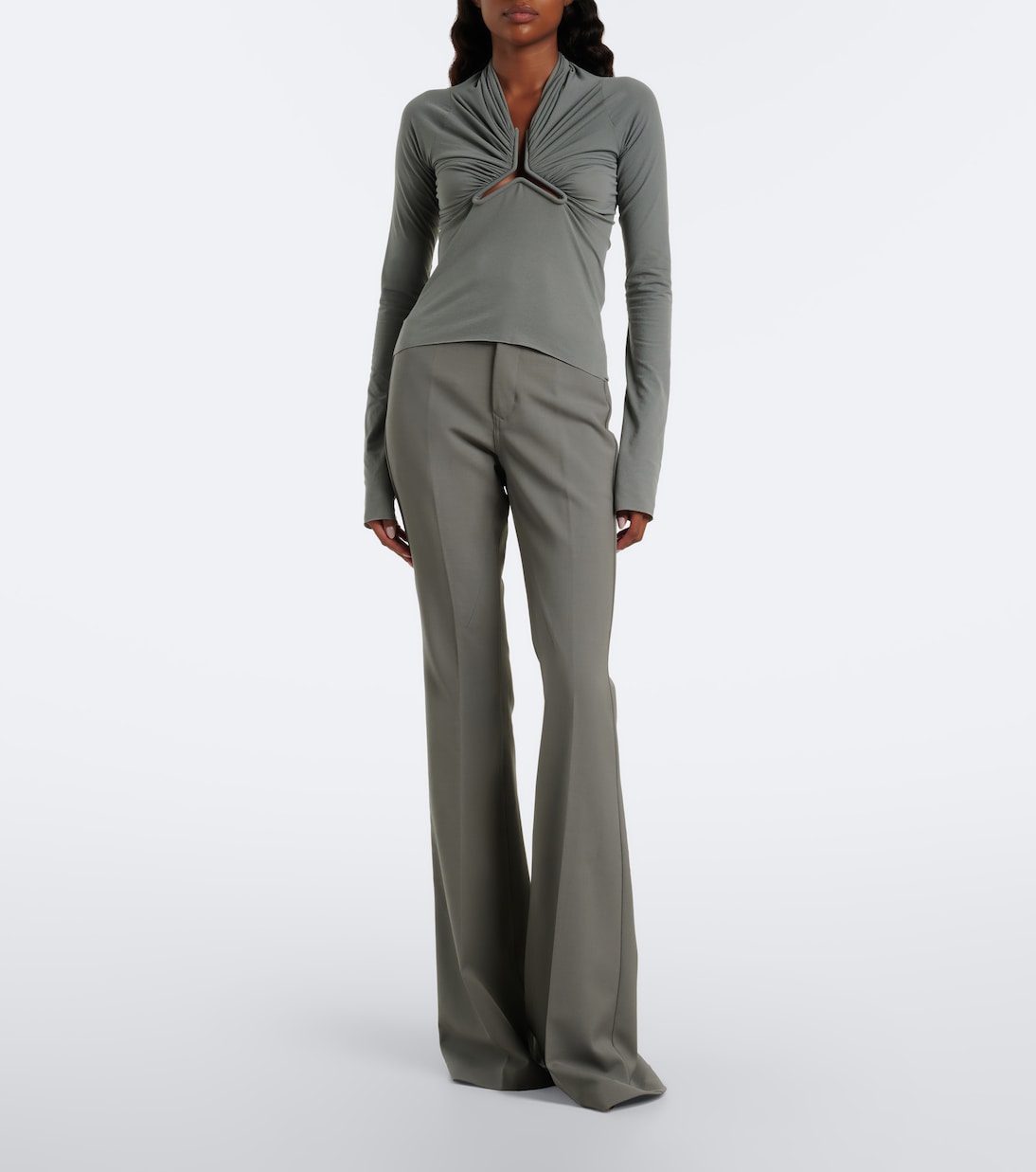 Rick Owens - Bolan high-rise wool-blend flared pants