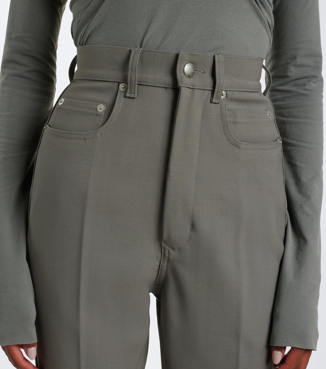 Rick Owens - Bolan high-rise wool-blend flared pants
