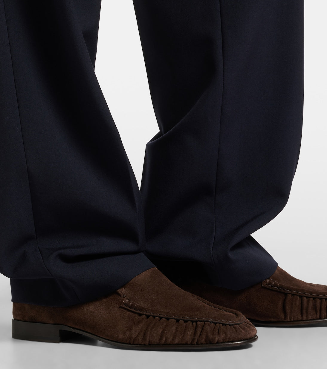 The Row - Soft ruched suede loafers