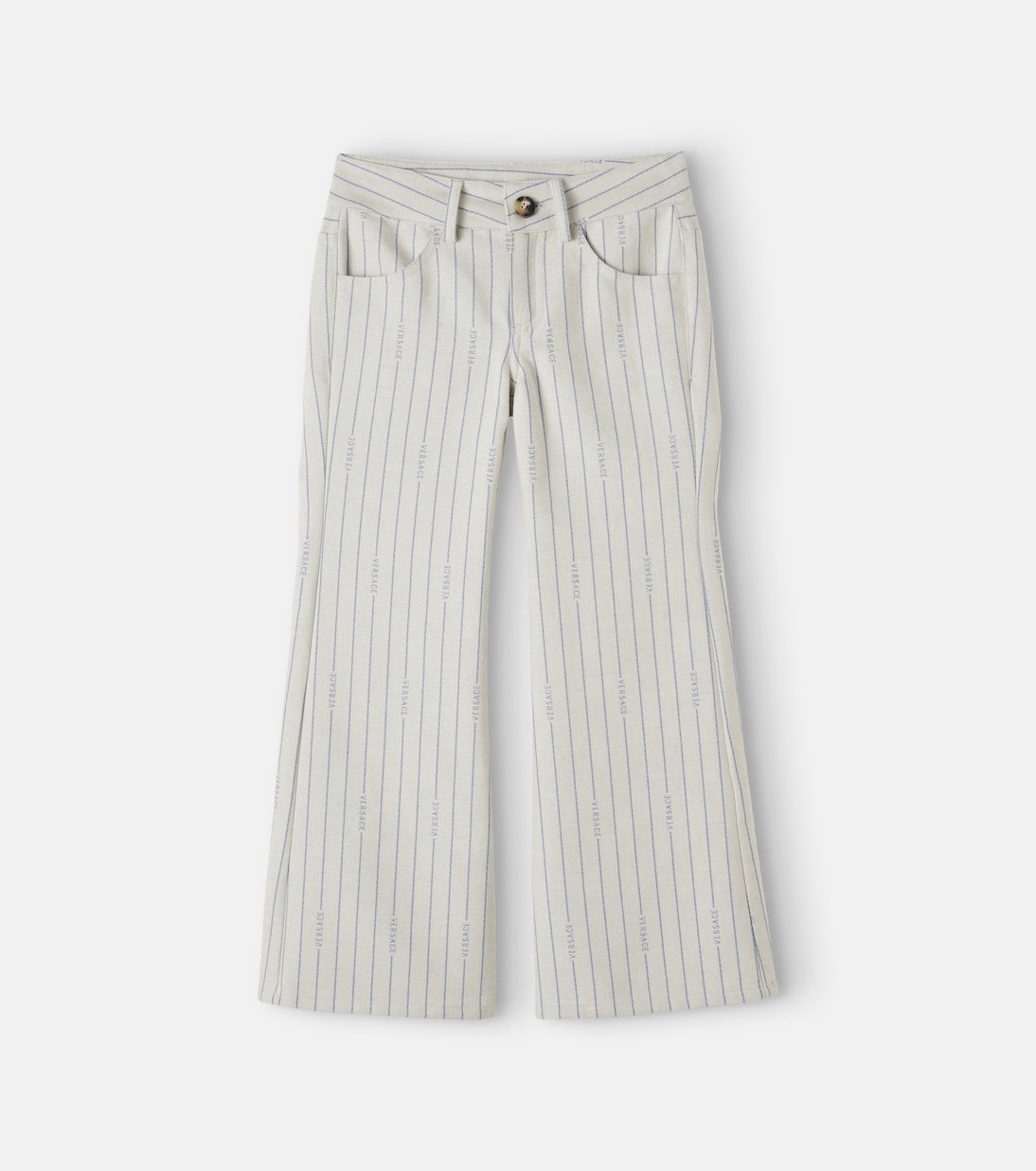 Versace Kids - Logo striped cotton flared pants