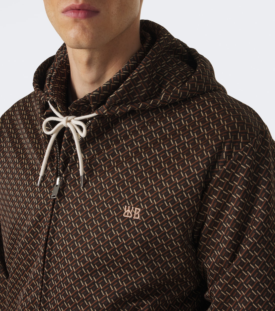 Wales Bonner - Hooded jacquard track jacket