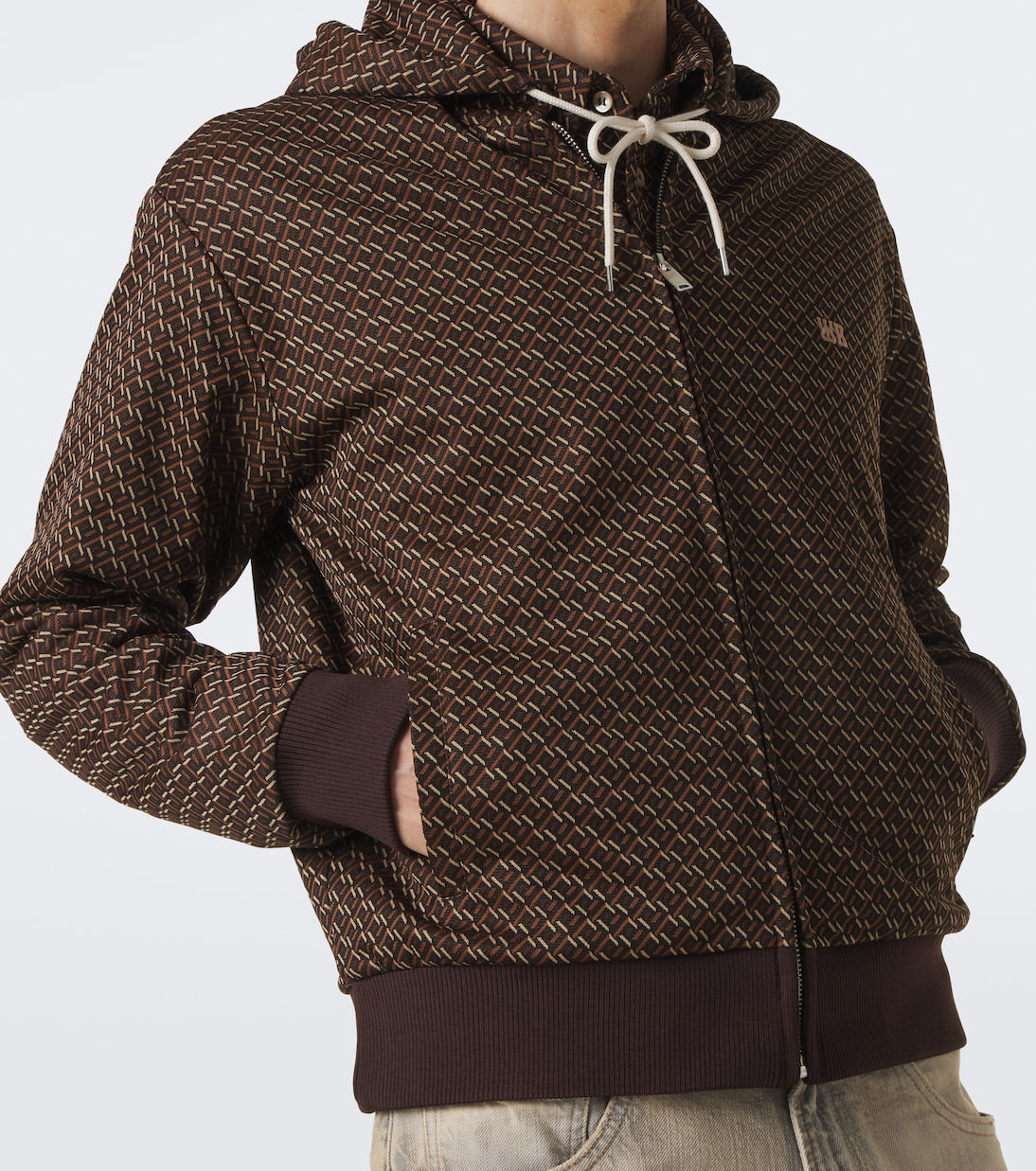 Wales Bonner - Hooded jacquard track jacket