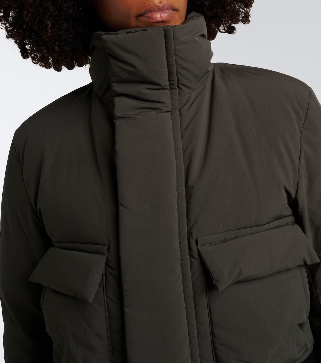 Sacai - Layered wool-trimmed down jacket
