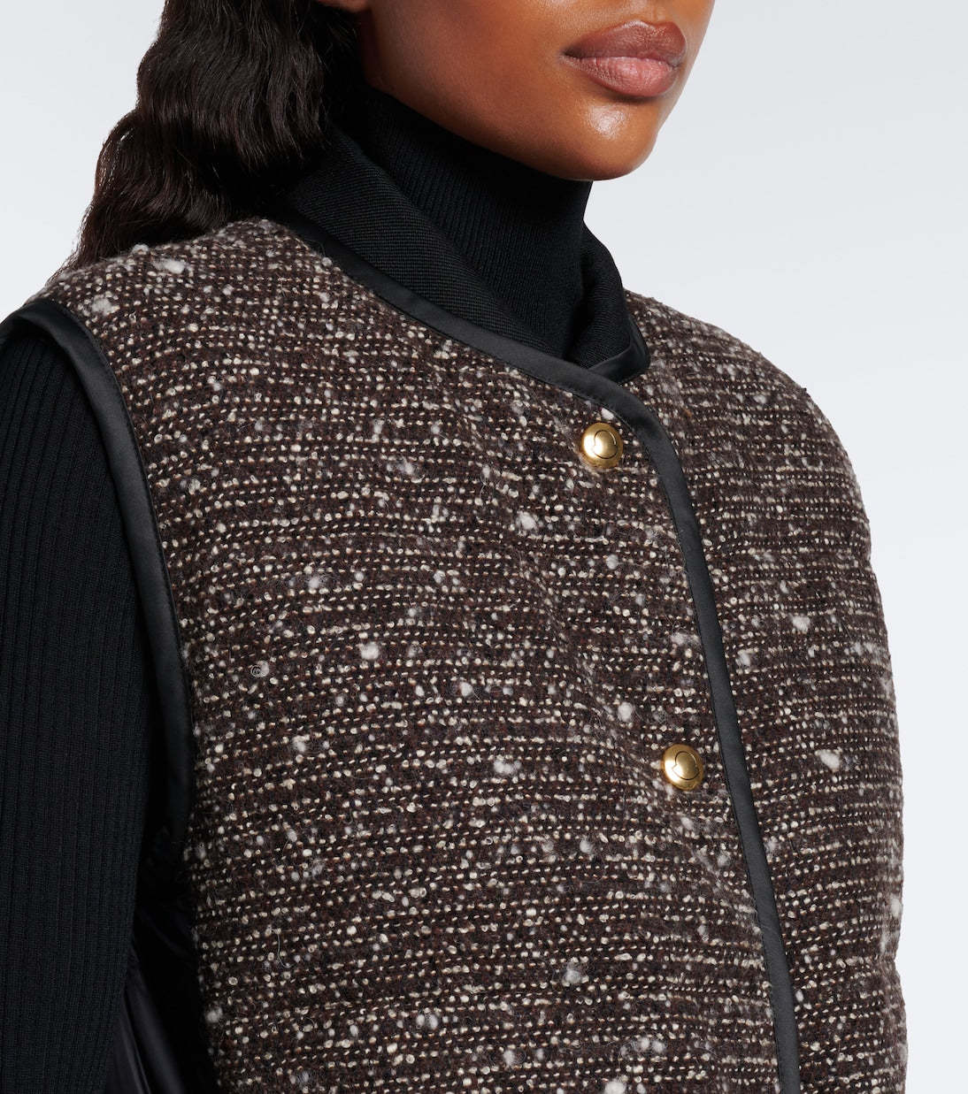 Moncler - Figurative down-paneled wool-blend vest