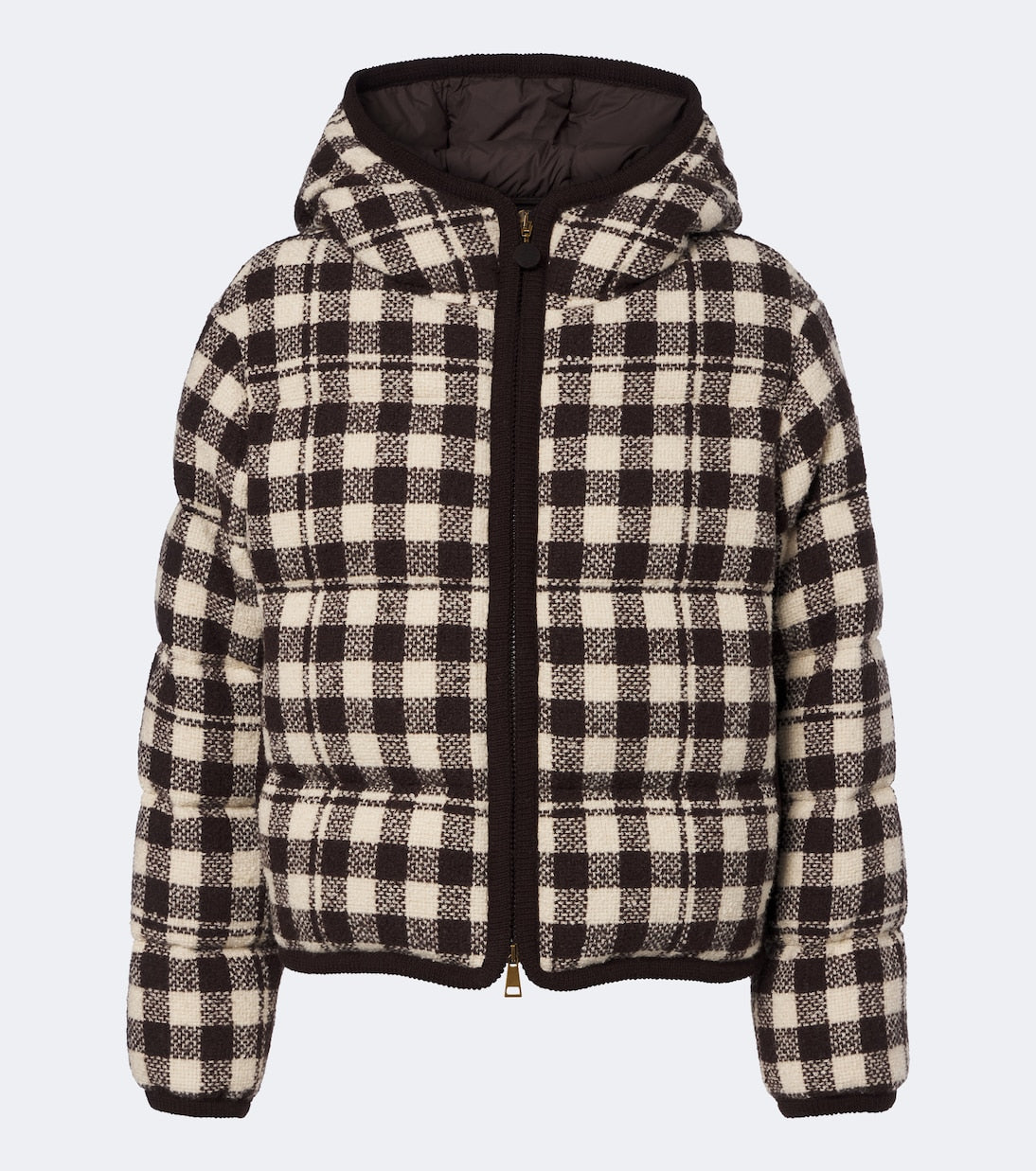 Moncler - Gingham wool-blend down jacket