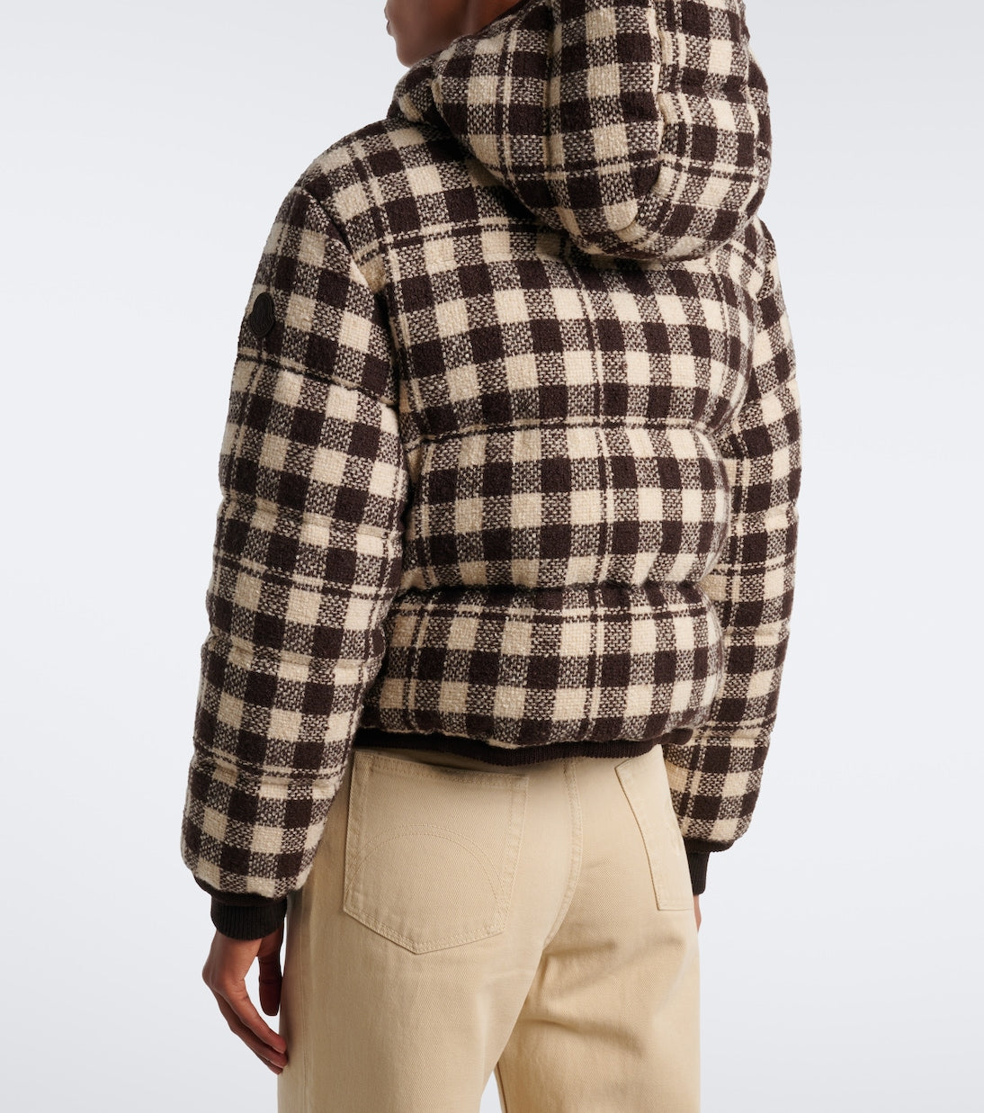 Moncler - Gingham wool-blend down jacket