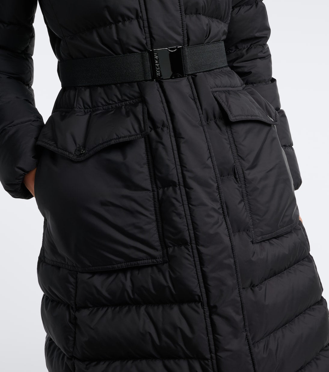 Moncler - Shearling-trimmed down coat