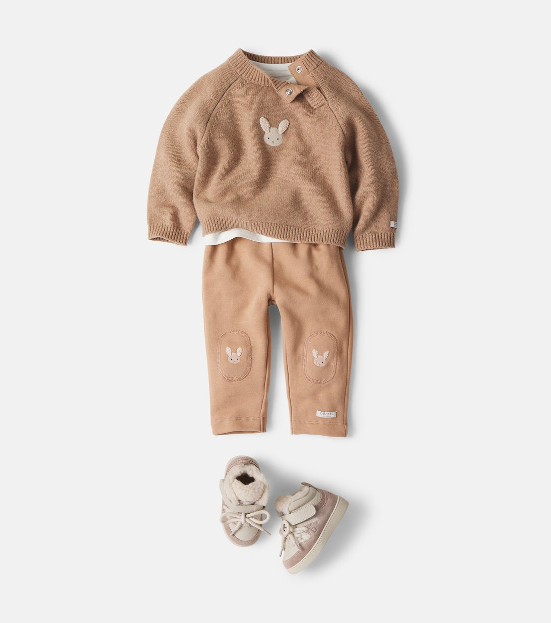 Donsje - Baby Sibbe patch-appliqué wool sweater