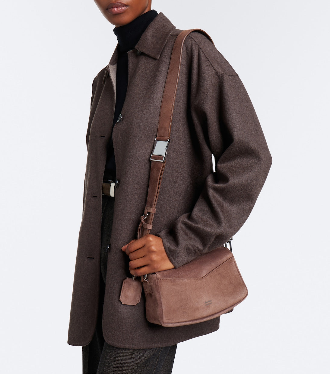 Max Mara - Micro suede shoulder bag