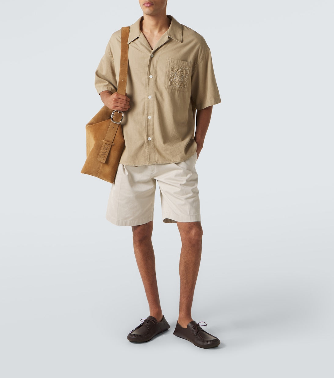Loewe - Logo embroidered cotton shirt