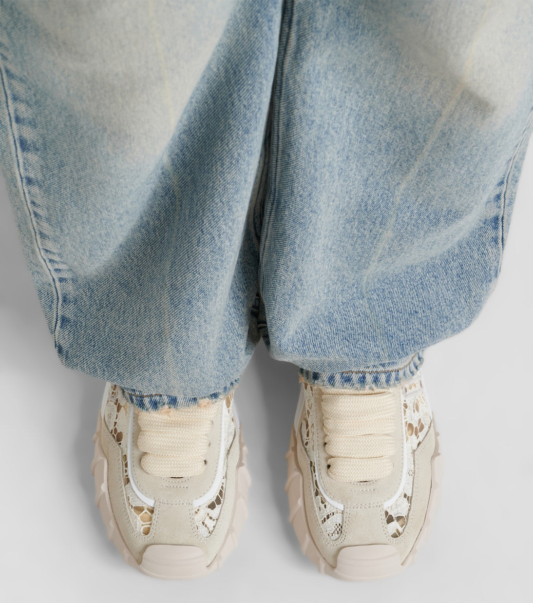Dolce&Gabbana - Runner suede-trimmed lace sneakers