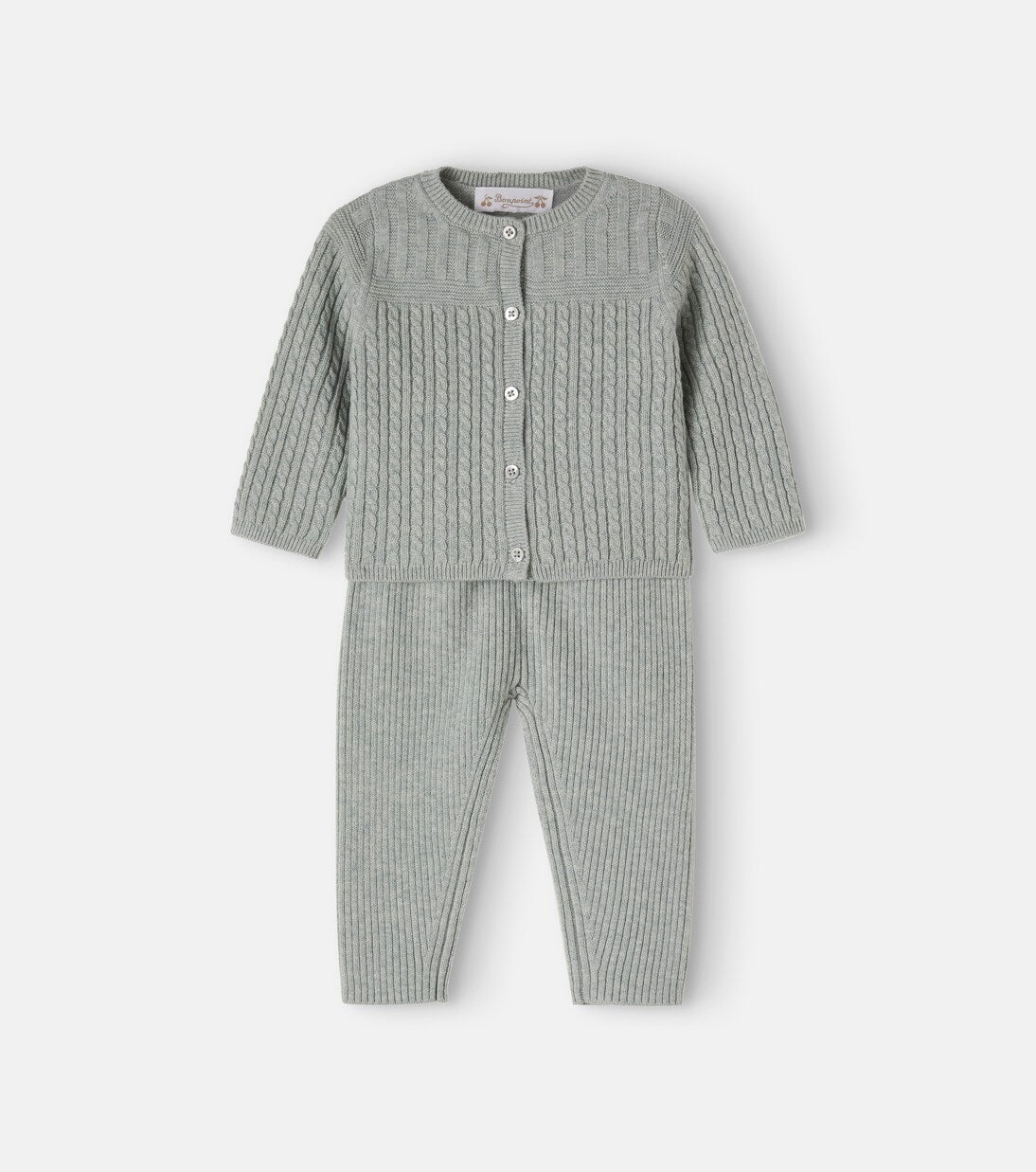Bonpoint - Baby Lavina wool and cotton cardigan and pants set